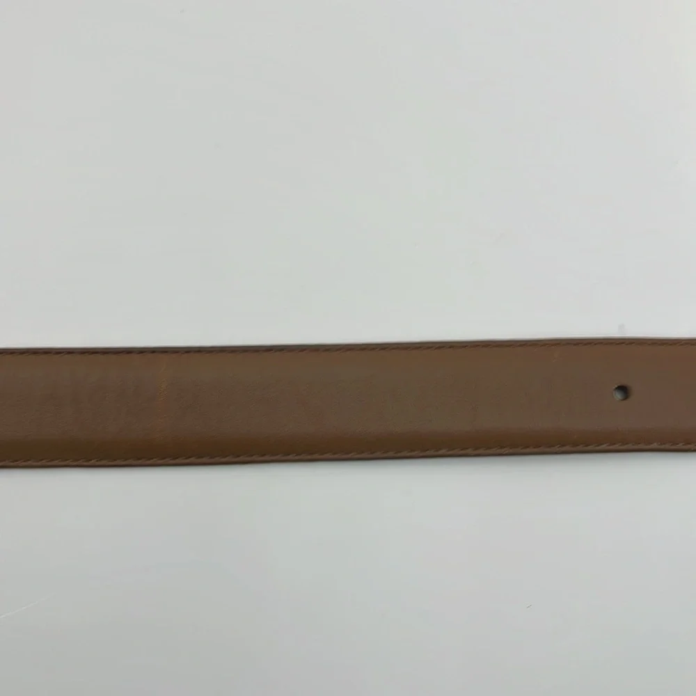 Vintage Lands End 506 Brown Leather Belt w/ Brass Buckle- Women’s Size Small